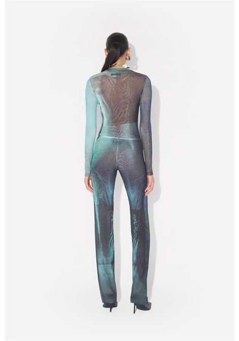 pantaloni mesh printed médaillon donna indigo JEAN PAUL GAULTIER | 25/03-W-TR019-M004P5557